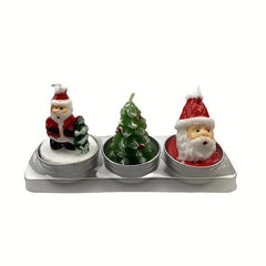 Christmas Candle Santa Claus Snowman Pine Cone Gift Shape Decoration