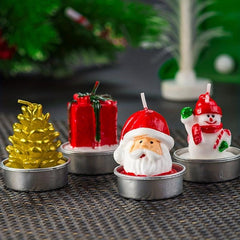 Christmas Candle Santa Claus Snowman Pine Cone Gift Shape Decoration
