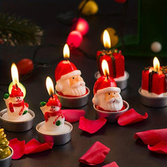 Christmas Candle Santa Claus Snowman Pine Cone Gift Shape Decoration