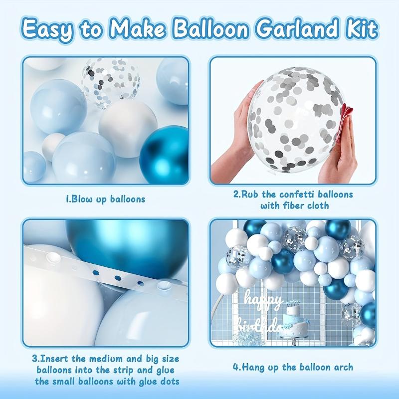 133pc Balloon Garland Kit for Baby Boy Shower and Birthday Party Decoration