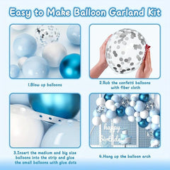 133pc Balloon Garland Kit for Baby Boy Shower and Birthday Party Decoration