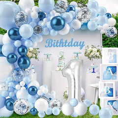 133pc Balloon Garland Kit for Baby Boy Shower and Birthday Party Decoration