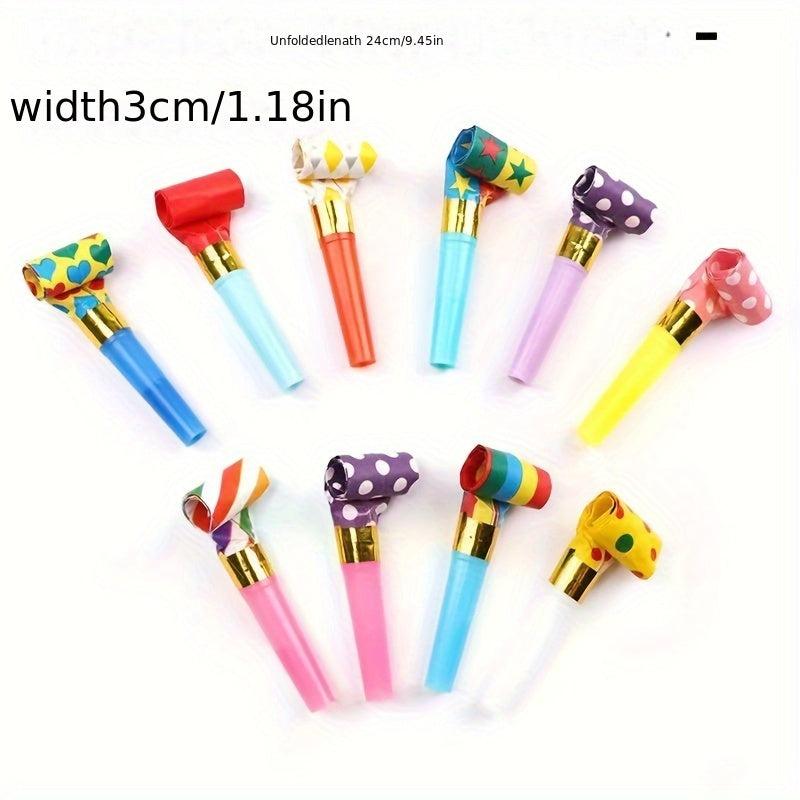 Random Blowouts Noisemakers Funny Party Blower (Pack of 20)