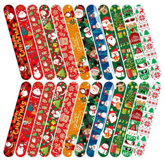 48pcs Christmas Slap Bracelets Xmas Party Favors Stocking Stuffers
