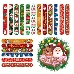 48pcs Christmas Slap Bracelets Xmas Party Favors Stocking Stuffers