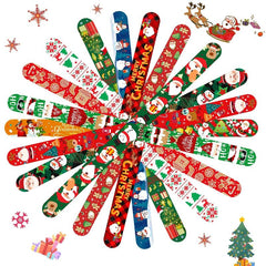 48pcs Christmas Slap Bracelets Xmas Party Favors Stocking Stuffers