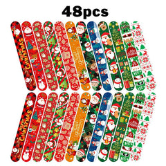 48pcs Christmas Slap Bracelets Xmas Party Favors Stocking Stuffers