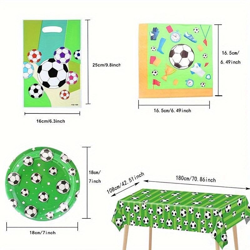 Soccer Birthday Party Tableware Decorations - Football Theme Supplies Set