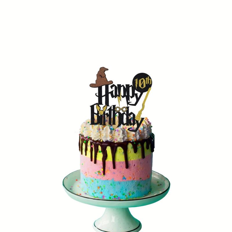 Glitter Paper Cake Decoration for Boys and Girls Birthday Party