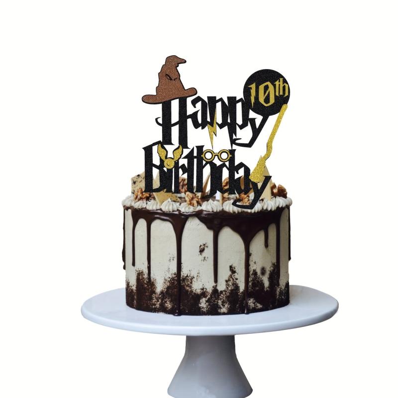 Glitter Paper Cake Decoration for Boys and Girls Birthday Party