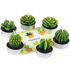 6pcs Cactus Candles for Birthday Wedding Home Decor