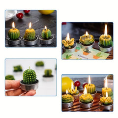 6pcs Cactus Candles for Birthday Wedding Home Decor