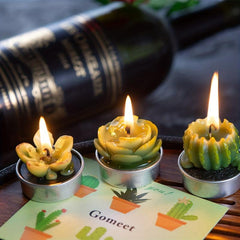 6pcs Cactus Candles for Birthday Wedding Home Decor