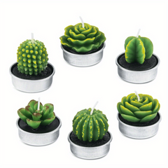 6pcs Cactus Candles for Birthday Wedding Home Decor