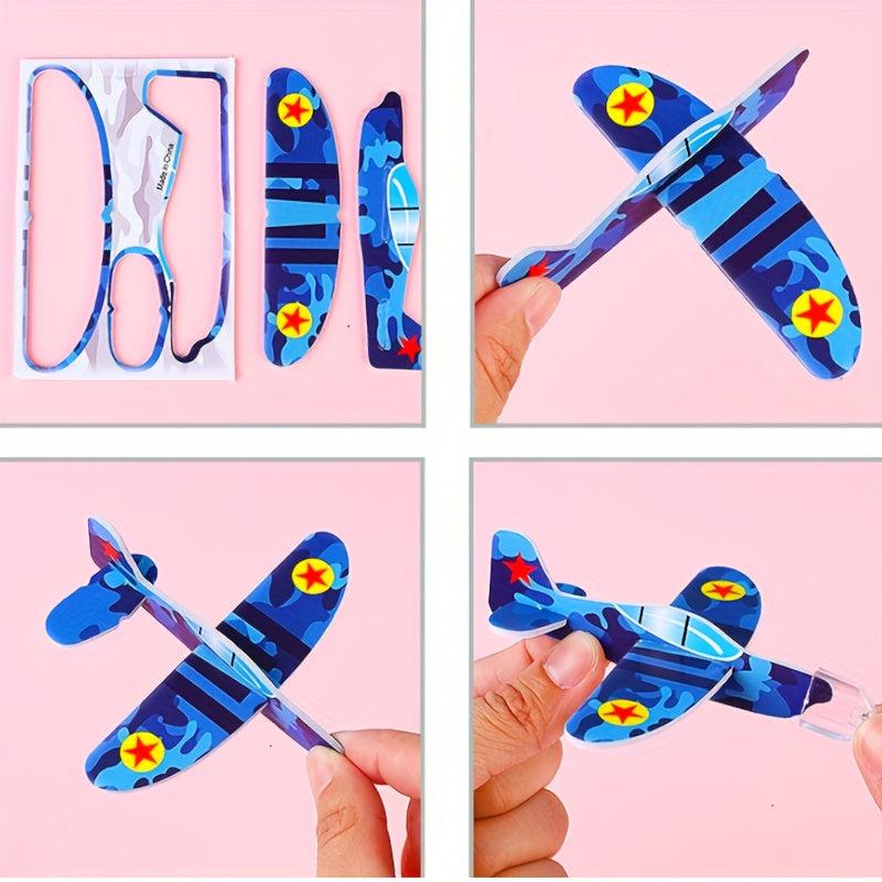 10pcs Hand Glider DIY Puzzle Toy Foam Glider Party Small Gift