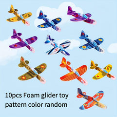 10pcs Hand Glider DIY Puzzle Toy Foam Glider Party Small Gift