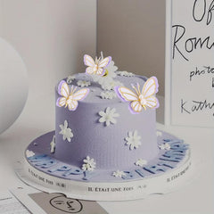 3pcs Purple Butterfly Cake Toppers for Women's Birthday Party Decorations