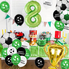 Football Party Decorations Set - Soccer Balloon Cake Topper for Boys Birthday