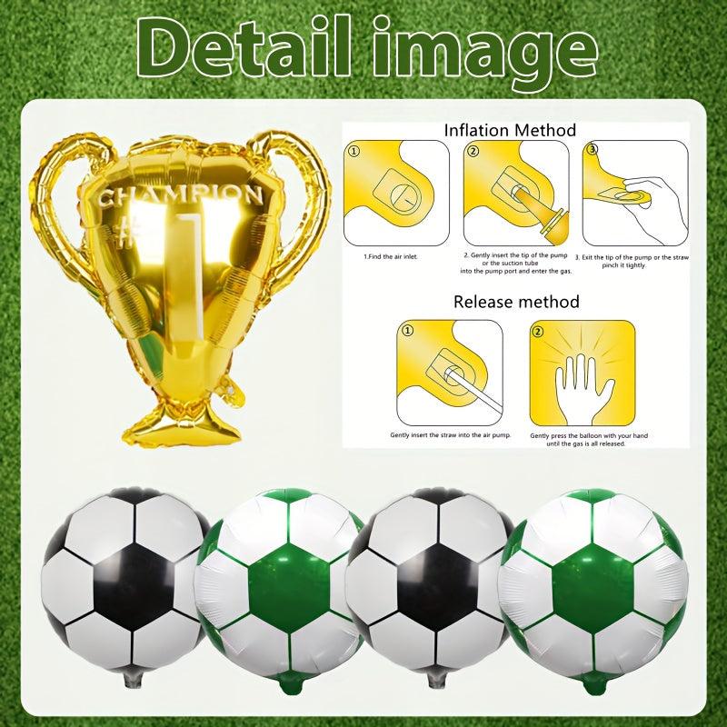 Football Party Decorations Set - Soccer Balloon Cake Topper for Boys Birthday