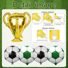 Football Party Decorations Set - Soccer Balloon Cake Topper for Boys Birthday