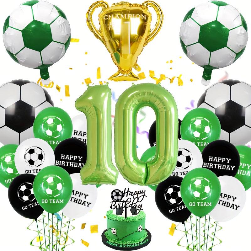 Football Party Decorations Set - Soccer Balloon Cake Topper for Boys Birthday