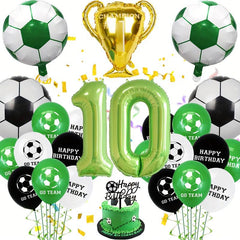 Football Party Decorations Set - Soccer Balloon Cake Topper for Boys Birthday