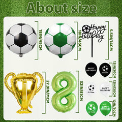 Football Party Decorations Set - Soccer Balloon Cake Topper for Boys Birthday