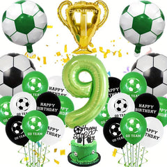 Football Party Decorations Set - Soccer Balloon Cake Topper for Boys Birthday