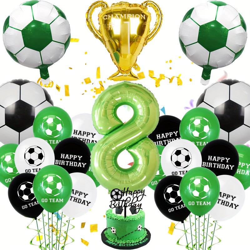 Football Party Decorations Set - Soccer Balloon Cake Topper for Boys Birthday