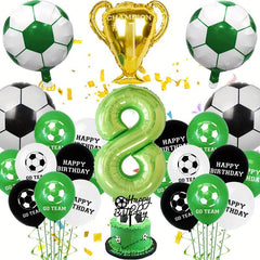 Football Party Decorations Set - Soccer Balloon Cake Topper for Boys Birthday