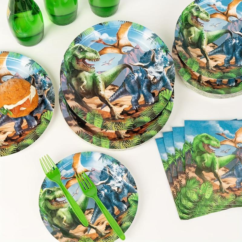 Dinosaur Plates Set for 20 Guests - Dino Party Supplies