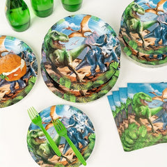 Dinosaur Plates Set for 20 Guests - Dino Party Supplies