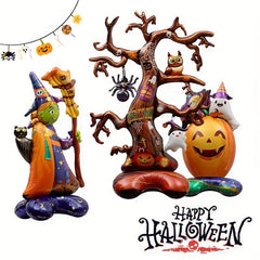 3pcs 54 inch 3D Standing Balloons Witch Pumpkin Halloween Decorations