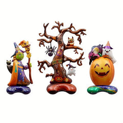 3pcs 54 inch 3D Standing Balloons Witch Pumpkin Halloween Decorations
