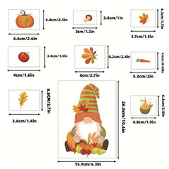 6Pcs Autumn Window Stickers Party Scene Family Decoration Stickers