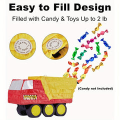 Construction Dump Truck Pinata For Boys Birthday Party