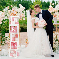 5pcs Transparent Balloon Boxes for Party Decor with Letters