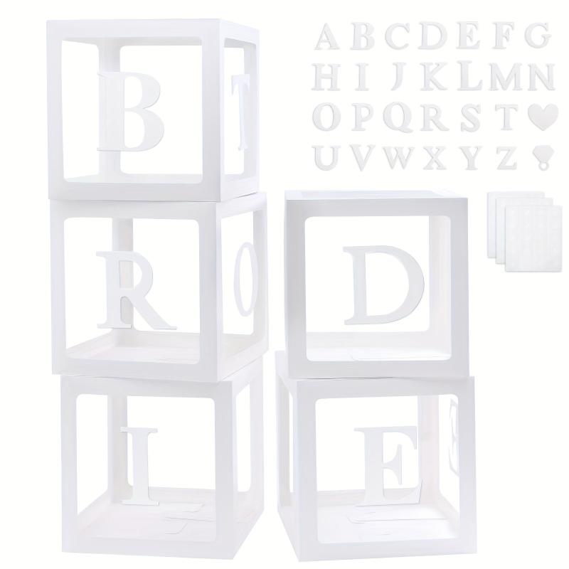 5pcs Transparent Balloon Boxes for Party Decor with Letters