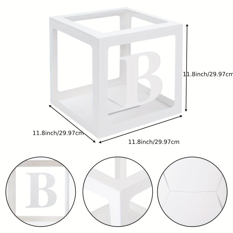 5pcs Transparent Balloon Boxes for Party Decor with Letters