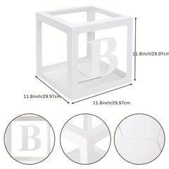 5pcs Transparent Balloon Boxes for Party Decor with Letters