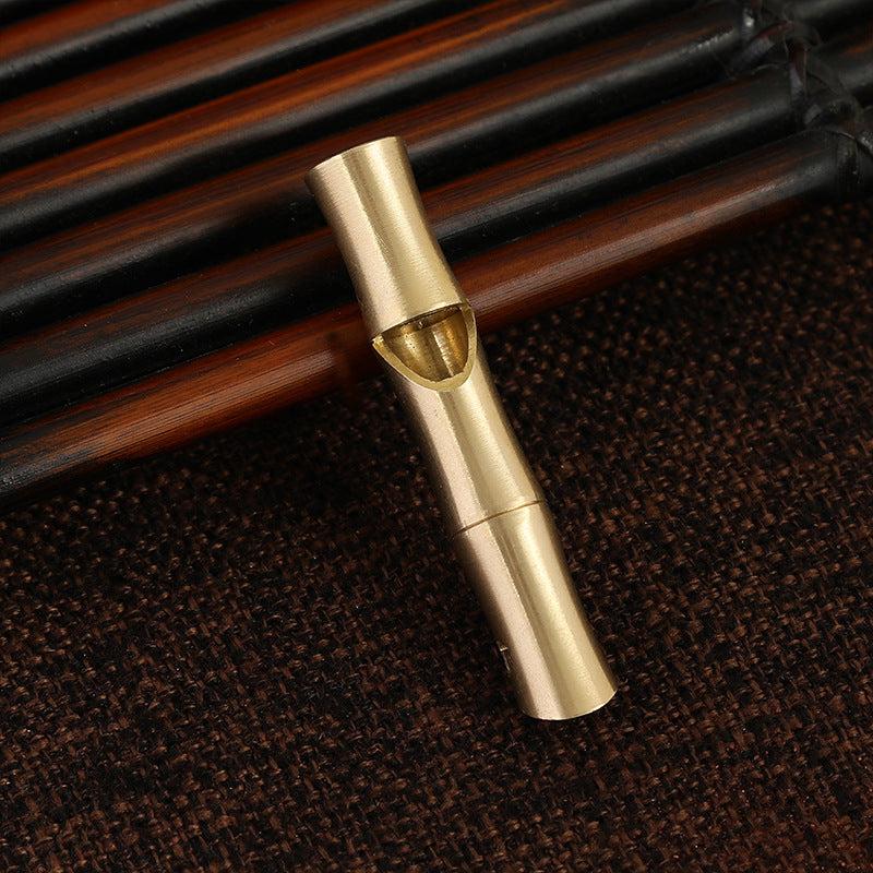 Brass Chinese Dragon Whistle Pendant Necklace Outdoor Survival Hiking Key Chain