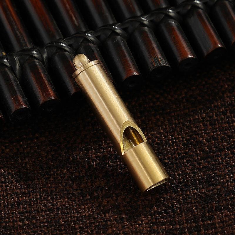 Brass Chinese Dragon Whistle Pendant Necklace Outdoor Survival Hiking Key Chain