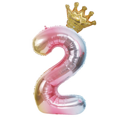 32 Inch Crown Number Aluminum Balloons 0-9 Birthday Party Decoration