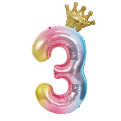 32 Inch Crown Number Aluminum Balloons 0-9 Birthday Party Decoration