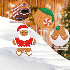 12pcs Gingerbread Man Lawn Sign Christmas Decoration