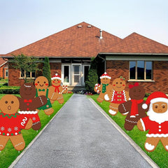 12pcs Gingerbread Man Lawn Sign Christmas Decoration