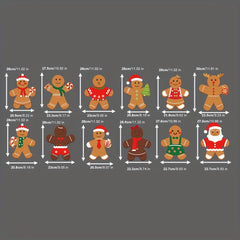 12pcs Gingerbread Man Lawn Sign Christmas Decoration