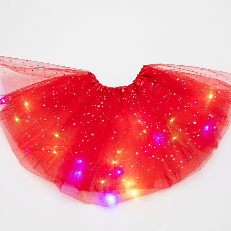 LED Glowing Light Flower Princess Tutu Skirt Fairy Costume For Girl