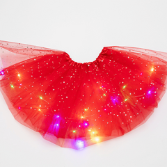 LED Glowing Light Flower Princess Tutu Skirt Fairy Costume For Girl