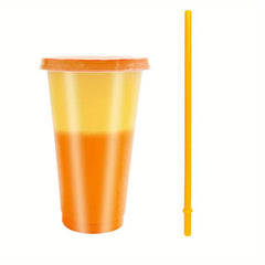 24oz Reusable Plastic Tumblers w/ Lids & Straws Summer Party Cup Cold Drink Cup